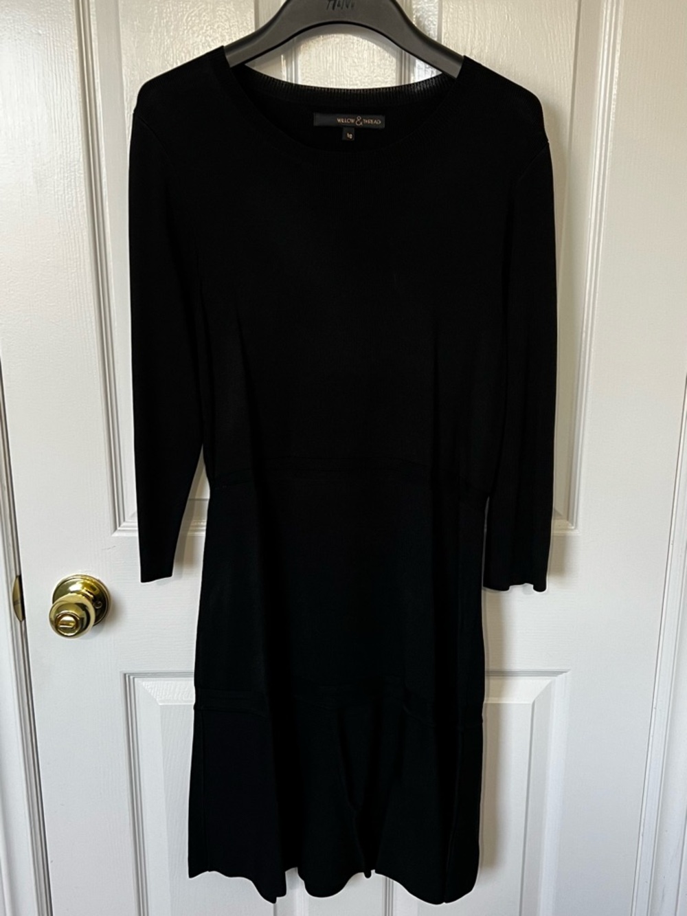 Willow & Thread Black 3/4 Sleeve Knit Dress